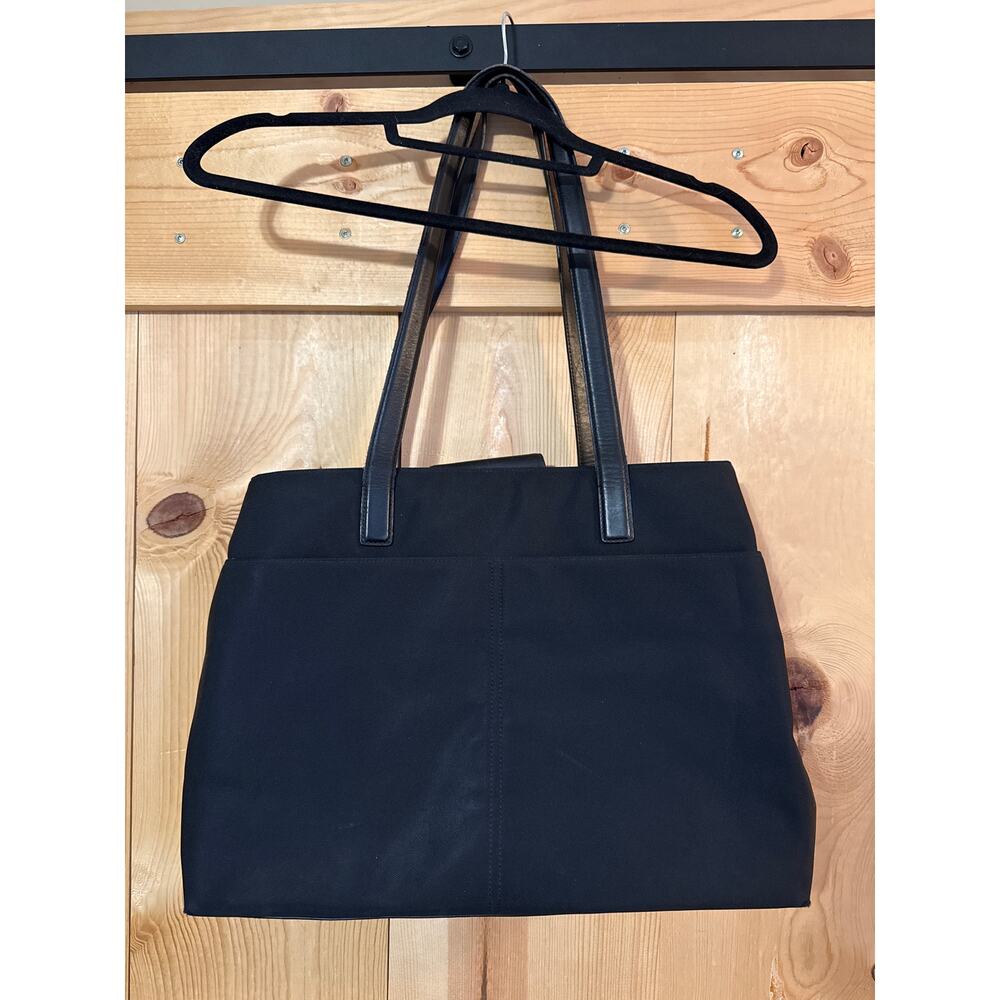 Coach Bags Retro 7408 Black Canvas XL Business Tote Shoulder Bag Leather